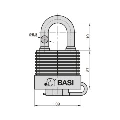 Λουκέτο Αδιάβροχο Basi Κοντόλαιμο 30mm (6150-3000)