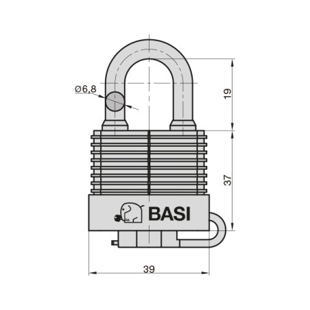 Λουκέτο Αδιάβροχο Basi Κοντόλαιμο 30mm (6150-3000)