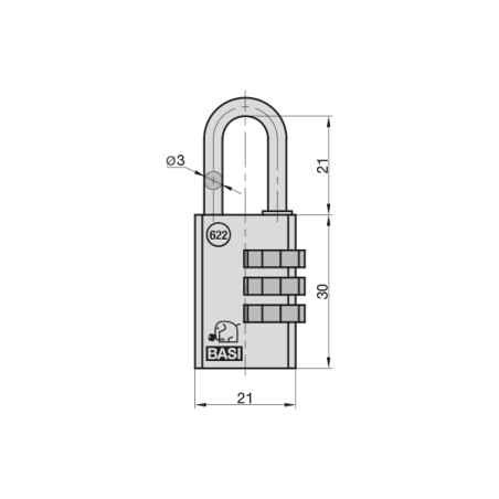 Λουκέτο Με Συνδιασμό Basi Brass 20mm (6220-2000)