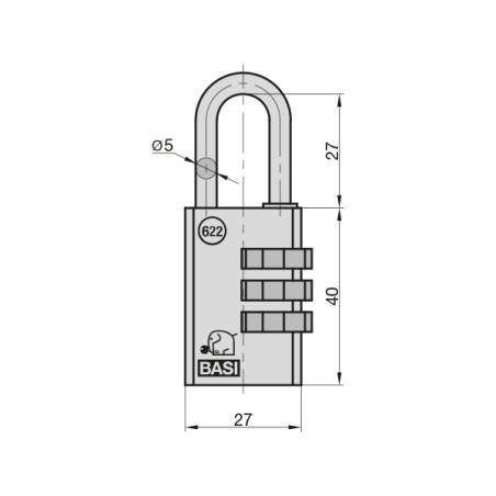 Λουκέτο Με Συνδιασμό Basi Brass 25mm (6220-2500)