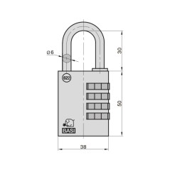 Λουκέτο Με Συνδιασμό Basi Brass 40mm (6220-2500)