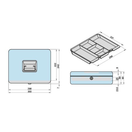 Κουτί Ταμείου Basi Extra Large Μπλέ (2100-0400-BLAU)