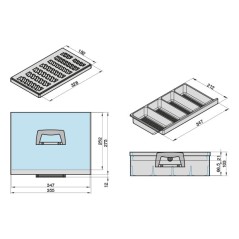 Κουτί Ταμείου Με Κερματοθήκη Basi Extra Large Γκρί (2100-0900)