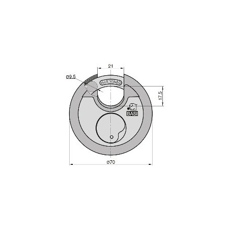 Λουκέτο Basi Στρογγυλό 70Mm Με Επένδυση (6100-7020-SCHW)