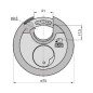 Λουκέτο Basi Στρογγυλό 70Mm Με Επένδυση (6100-7020-SCHW)