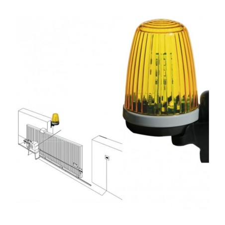 Πορτοκαλί Φάρος Led Flash Κωνικός 12V-230V 3W (FlashLamp)